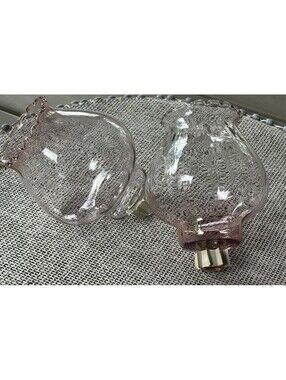 2 HOMCO 1192-BL Pink Celeste Glass PEG Votive Cup Candle Holders with Grommets